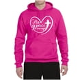 thumbnail image 2 of Wild Bobby His Grace Is Enough Heart Inspirational/Christian Unisex Graphic Hoodie Sweatshirt, Fuschia, Small, 2 of 5