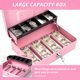 thumbnail image 5 of Caja para Dinero de Seguridad con Llaves y Cerradura de Seguridad, Caja Fuerte para Almacenamiento, Amplios Compartimientos con 4 Charolas para Billetes y 5 Depósitos para Monedas (Rosa),Rosa, 5 of 7