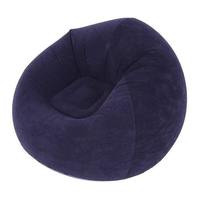 Sillón inflable grande de PVC flocado para jardín, puf, muebles de exterior, bolsas para acampar y mochileros (A)