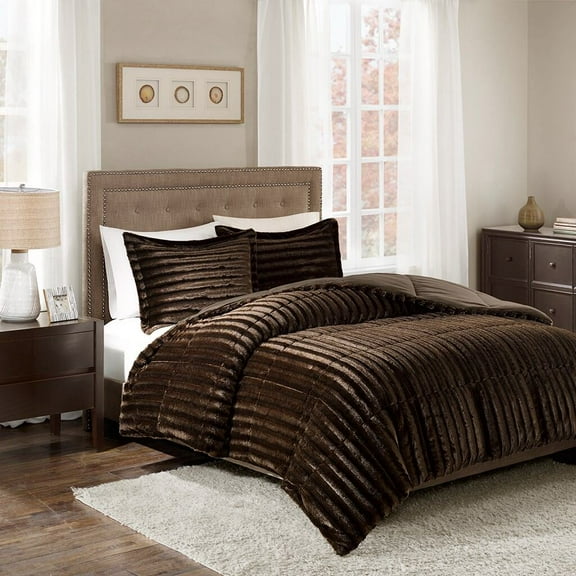 Bedding Sets, King/Cal King Faux Fur Comforter Mini Set, Bed Sets, Comforter Sets,
