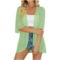 thumbnail image 3 of GERsome Womens Cardigans Summer Beach Cover Up Swimwear Short Sleeve Chiffon Kimono Loose Casual Tops,Green,Size S, 3 of 8