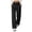 Black #137, variant on Women's Wide Leg Sweatpants Soft Fall Lounge Pants with Drawstring Waist Side Pockets Relaxed Fit Casual Trousers, L