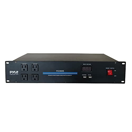 Pyle 3,600 W 19" Rack Mount Power Conditioner Surge Protector w/ 20 Outlets
