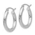 thumbnail image 2 of 10K White Gold Polished 3mm Tube Hoop Earrings, 2 of 3