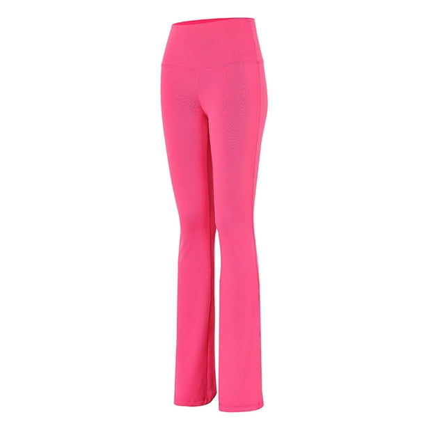 Fesfesfes Dressy Pants for Women Casual High Elastic Band Waist Workout  Trousers Slim Fit Stretchy Yoga Pants Solid Color Flared Pants