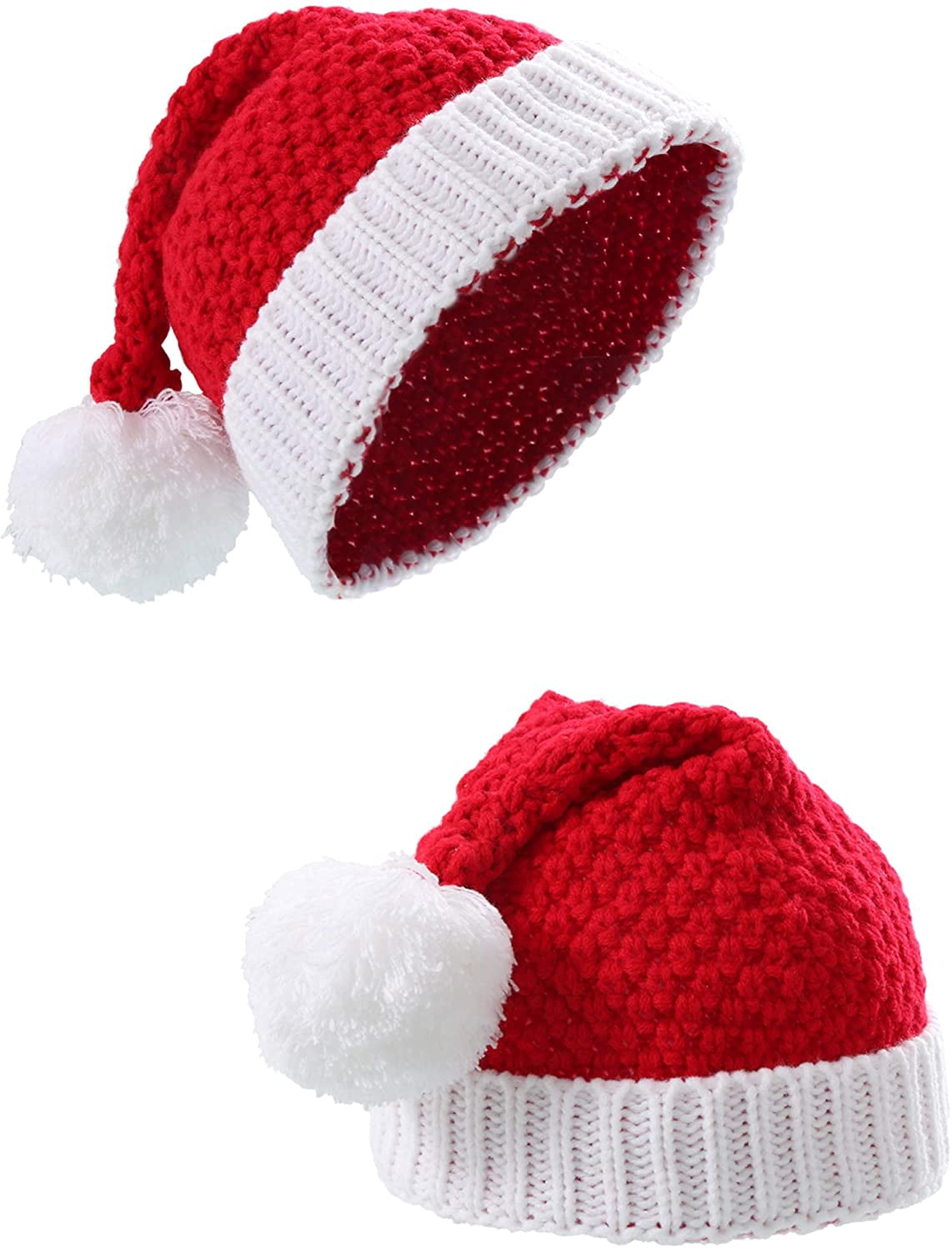 Lumana 2 Pieces Santa Hat Christmas Red 