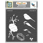 CrafTreat Layered Bird and Nest Stencils for Painting on Wood, Canvas, Paper, Fabric, Floor, Wall and Tile - Bird and Nest - 6x6 Inches - Reusable DIY Art and Craft Stencils -