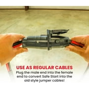 Safe Start Jumper Cable | Heavy Duty Jumper Cables for Trucks, SUV | Self Rescue Car Jump Starter | Quick Connect, Built-in Lights, Portable | Prioritizing Safety | 6 Gauge Wire, 12 Ft.