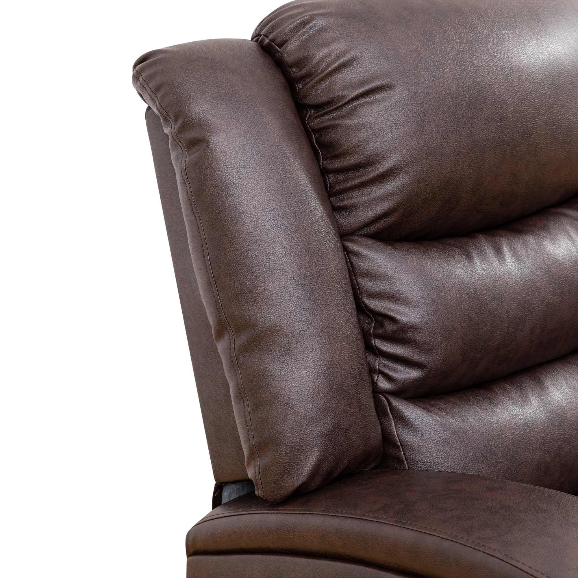 MAYEERTY Faux Leather Recliner Chair, Adjustable Backrest Reclining Chair for Living Room, Brown