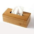 thumbnail image 1 of YOPTOP 2PC Bamboo Tissue Box Cover, HWD: 23*12*8cm, Dispenser for Regular and Facial Tissues, Natural, 1 of 5