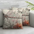 thumbnail image 3 of Chilfamy  Dragonfly Throw Pillow Cover Retro Insect Dragonflies Flower Tree Branch Leaves Pillow Cases Home Decorative  Cushion Cover for Bed Sofa Beige 22x22in, 3 of 5