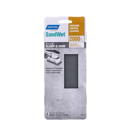 Norton 07660768528 Silicon Carbide 2000-Grit Ultra Fine Sanding Sheet 9Lx3W In.