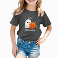 thumbnail image 5 of CAUYDY Toddler Pajama Girls Halloween Short Sleeve Top Sleepwear Cute Pumpkin Ghost Print Kids Loungewear Sizes 3-4 Years, 5 of 6
