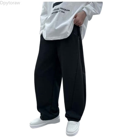Dpytoraw Boys Pants Drawstring Elastic Sweatpants Cotton Active Joggers For Kids Boys Sweatpants Size 8-9 Years