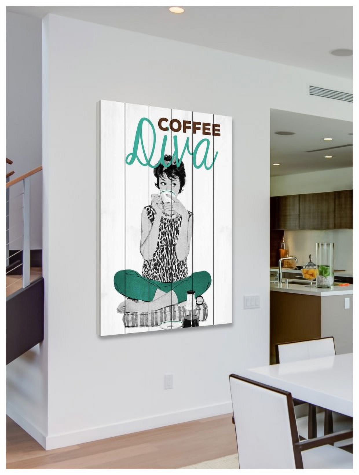Marmont Hill "Coffee Diva 3" Painting Print on White Wood