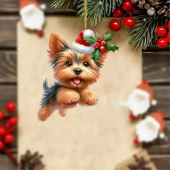 Christmas Dog Acrylic Flat Personality Creative Christmas Tree Decoration Ornaments Pendant Home Decoration Christmas Pendant/ Christmas Dog Acrylic Pendant 1
