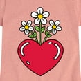 thumbnail image 3 of Instant Message - Flowers In Heart - Toddler And Youth Girls Short Sleeve Graphic T-Shirt, 3 of 6