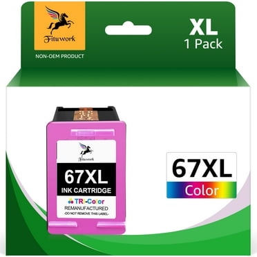 67XL Tri-color Ink for HP Printer Ink 67 XL 67XL Ink Cartridge for HP Envy 6000 6055 6055e 6400e 6455e 6458e Deskjet 2742e 2752e 2755e Envy Pro 6455 6458 Printer (1 Tri-color)