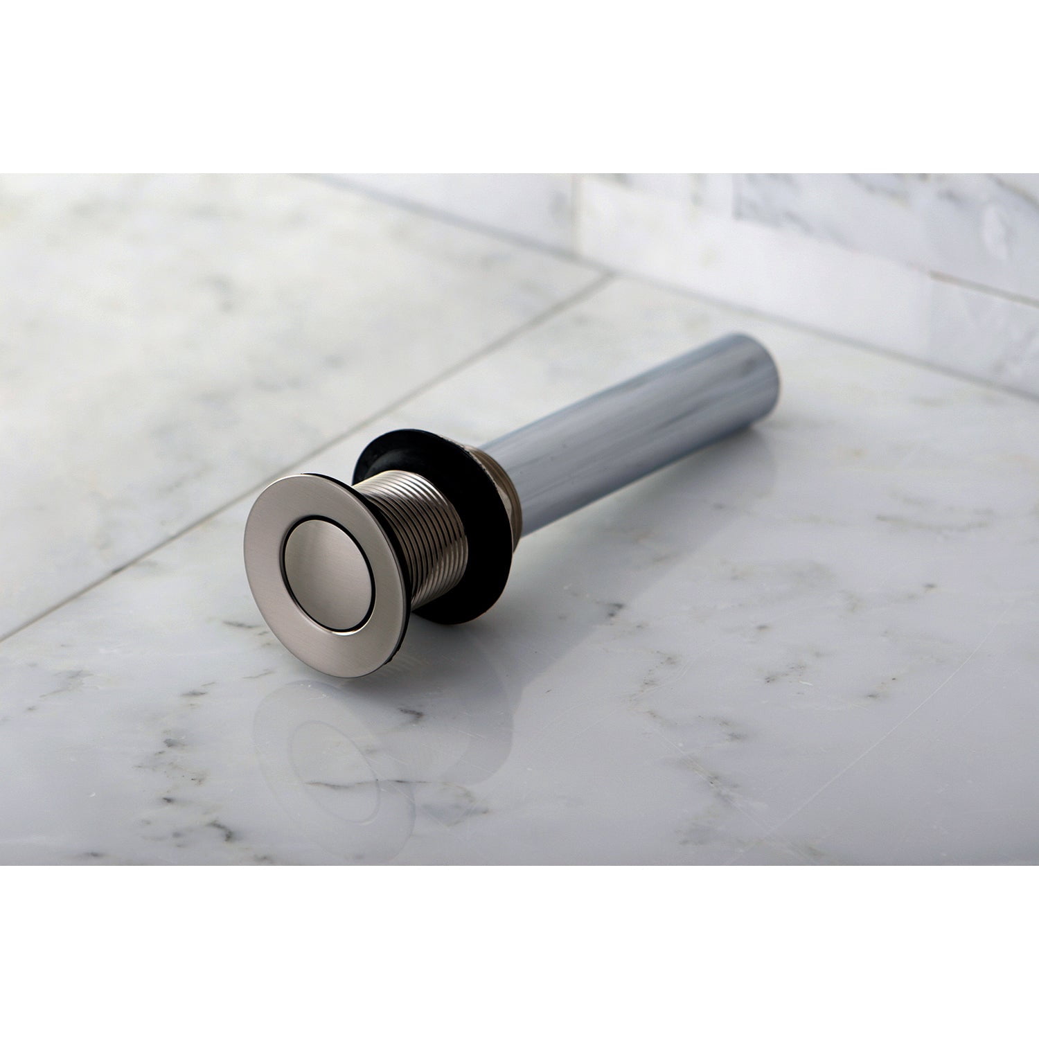 Bathroom Sink Push Pop-Up Drain without Overflow, 1-1/4" Pipe Dia., Brass EV8000MB