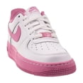 thumbnail image 2 of Nike Air Force 1 Leather GS Girls Shoes Size 4.5, Color: White/Magic Flamingo, 2 of 6
