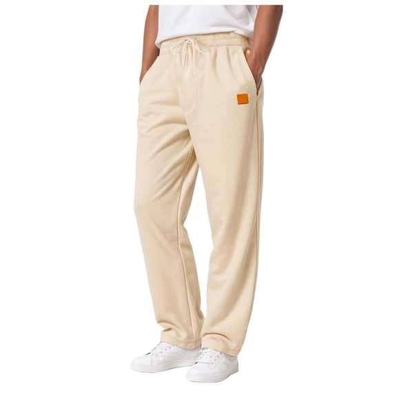 Huioutfit Pants for Men Men's Athletic Pants Running Workout Joggers Lightweight Gym Jogging Track Casual Sweatpants Khaki,M