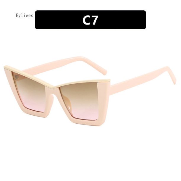 Gafas de sol de ojo de gato para mujer, lentes de gran tamaño a la moda, Color degradado, diseñador de marca, montura de Cateye semirmetálica, nuevas
