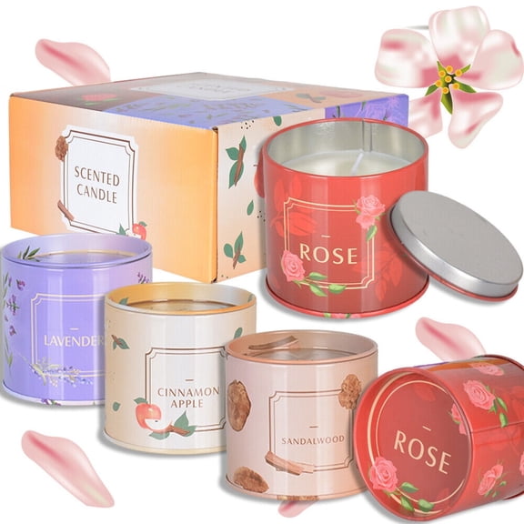 ASTRAEA 4 Pack Scented Candle Set for Home Scented, Jars Soy Wax Aromatherapy Candles 200H Burn Time for Women Stress Relief Relaxing Spa Birthday Valentine's Day Gift