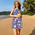 thumbnail image 3 of Balery mushroom Skull rainbow color Vestidos de verano para mujer con estampado: vestido holgado sin mangas, vestido playero informal y cómodo para días calurosos., 3 of 7