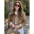 thumbnail image 2 of HH TRAF Chaqueta informal de otoño para mujer, de 5 colores, elegante, con cuello redondo y una botonadura, para exteriores, 2 of 5