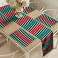 thumbnail image 2 of Ambesonne Rhombus Table Runner & Placemats, Altered Harlequin Graphic, Placemat 4 pcs + Runner 16"x90", Teal Vermilion, 2 of 2