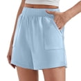 thumbnail image 2 of JoveMarine Athletic Shorts for Women, Running Shorts for Women Loose Solid - Versatile Outdoor Sports Workout Gym, Breathable Lightweight Quick-Dry Summer Activewear,Light Blue 2XL, 2 of 4