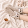 thumbnail image 3 of Funny 3D Rabbit Fuzzy Cozy Slipper Socks Gift for Women Teen Girl | Cute Animal Fluffy Thermal Socks Fun Rabbit Lovers Warm Gift Ideas for Birthday Valentines Easter Christmas Stocking Stuffer, 3 of 7