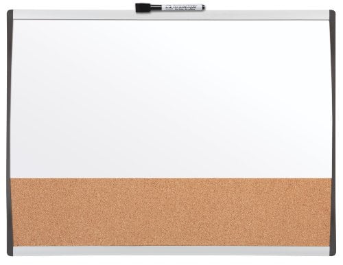 Quartet Magnetic Combination Board, 11 x 17 Inches, Dry-Erase and Cork, Black/Silver Frame (79369)