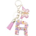 thumbnail image 1 of ORUYROP Initials Letter Keychain Pink Tassel Butterfly Pendant for Women Girls Wallet Backpack Purses, 1 of 4