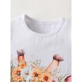 thumbnail image 2 of Toddler Girl Clothes Ruffle Giraffe Pattern Short Sleeve Tops and Shorts Outfits Set Orange 3-4 Years, 2 of 7