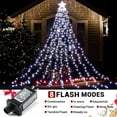 thumbnail image 4 of Kizocay Outdoor Christmas Decoration Lights, 8 Modes, 350 LED Star Tree Topper String Lights, Waterfall Fairy Christmas Tree Lights Holiday Lighting Decorations for Yard Lawn Window Wedding Party, 4 of 7