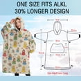 thumbnail image 4 of Oversized Wearable Blanket Hoodie,Princess Floral Garden Pattern Sherpa Blanket Hoodie with Super Pockets,Super Warm Fuzzy Pullover for Women & Men, 4 of 6