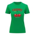 thumbnail image 3 of Playera Blusa De Cerezas Cherry Happy Have A Nice Day Casual Ropa Para Mujer Ropa De Dama Color Verde Talla Chica Marca Emil SaEs, 3 of 4