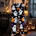 thumbnail image 5 of SJLDQY Mens Halloween Pajamas Pants Wide Leg Pjs Trousers for Men Hallowmas Pumpkin Ghost Elastic Waist Homewear Loungewear With Pocket, 5 of 6