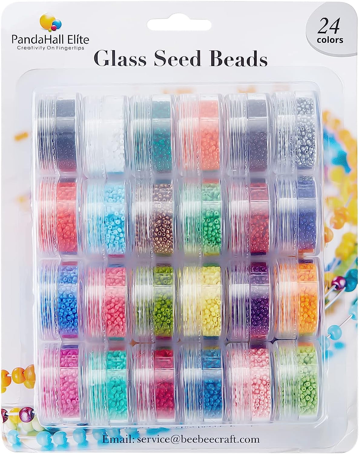 PH 24000 Pcs 24 Colors 12/0 2mm Multicolor Beading Glass Seed Beads Opaque Round Pony Bead Waist Beads Mini Spacer Beads for Earring Bracelet Neckalce Anklet Choker Jewelry Making Brown