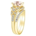 thumbnail image 2 of AFFY 2.07 Carat Round Simulated Morganite & Natural Diamond Vintage Style Engagement Ring 14K Solid Yellow Gold Ring Size-6, 2 of 2