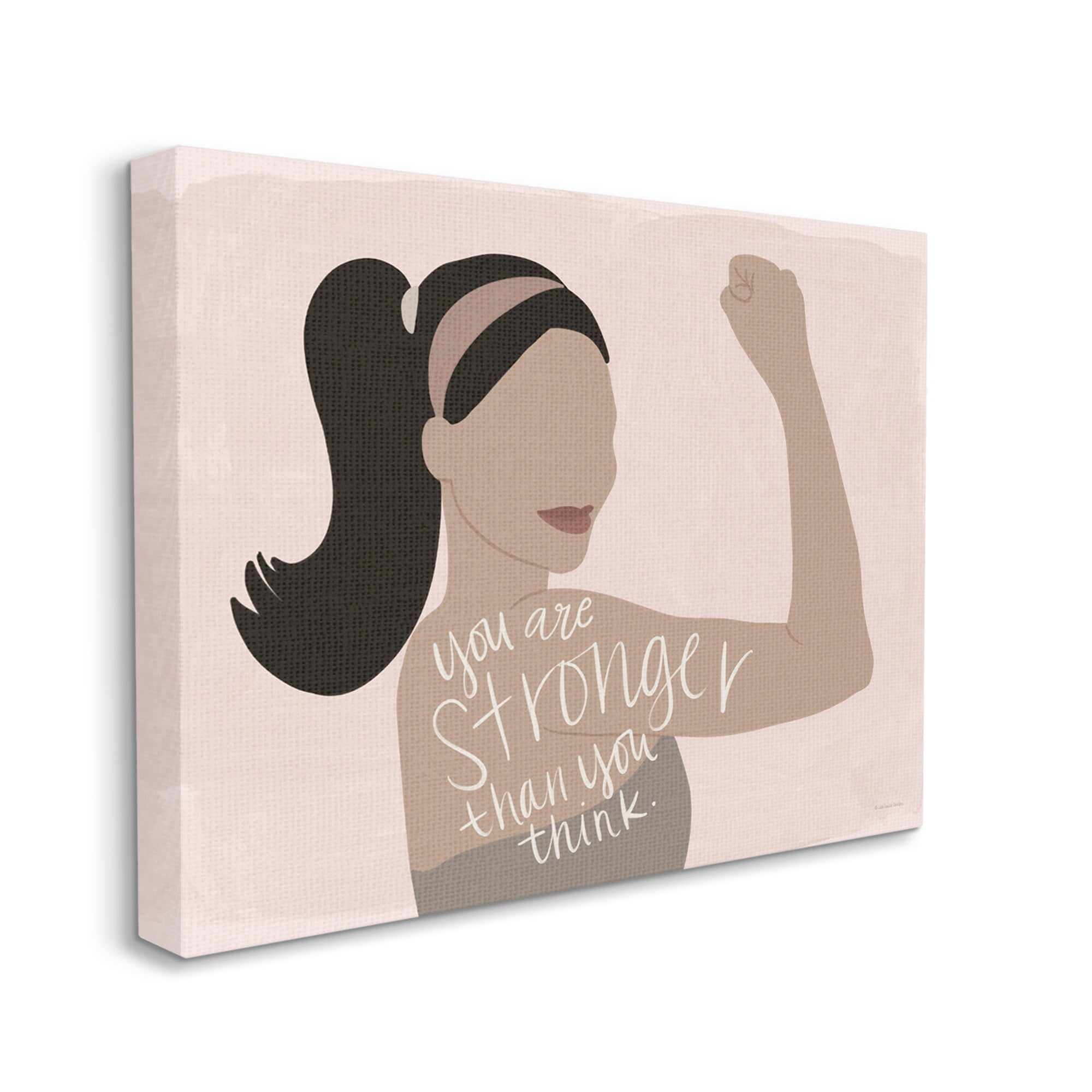 Stupell Industries You're Stronger Than You Think Phrase Motivational Woman, 40 x 30,Design by Lady Louise Designs