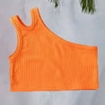 thumbnail image 4 of GiLiling Toddler Baby Girls Dance Tank Top One Shoulder Racerback Crop Shirt Sleeveless Sports Vest Summer Casual (Orange, 7-8 Years), 4 of 9