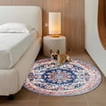 thumbnail image 2 of Round Rugs 6Ft, Red Blue Boho Round Area Rug Washable Indoor Throw Carpet, Southwestern Geometric Ethnic Vintage Soft Non Slip Circle Rug for Office Cabinet Home Decor Aesthetic, 2 of 8