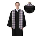 thumbnail image 4 of Fotbe Purple Floral Gingham Check Plaid Printed Class of 2024 Graduation Stole, 4 of 7