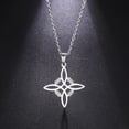 thumbnail image 4 of Osdhezcn Witchs-Knot Necklace Women Men Stainless Steel Pendant Necklace Lucky Jewelry, 4 of 11