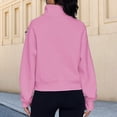 thumbnail image 5 of Sudadera Ropa de otoño con cuello alto y media cremallera para mujer, traje diario de color sólido (rosa L) Cgtredaw Rosa T L para Mujer, 5 of 5