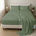 thumbnail image 2 of 5Pcs Premium 100% Egyptian Cotton Sheets Split California King Sheets for Adjustable Beds 800 Thread Count 100% Egyptian Cotton, 18" Deep Pocket Adjustable Bed Sheets, Sage Solid, 2 of 7