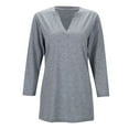 thumbnail image 3 of yunLCZ Womens Long Sleeve Shirts Womens Casual 3/4 Sleeve Shirts V Neck Cute Tunic Tops Basic Solid Tees Blouses Casual Daily Summer Tees Going Out Fashion Clothes, 3 of 4