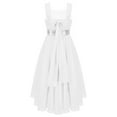 thumbnail image 6 of CHICTRY Girls Chiffon Sequins Birthday Party Proms Dress Pleated High-low Hem Flower Girls Dress Silver-B 8, 6 of 7